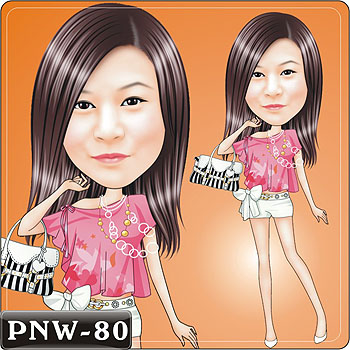 女生人像Q版漫畫PNW-80